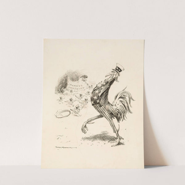 Uncle Sam depicted as a proud rooster and the Monroe Doctrine as his hen (1906) by William Henry Walker