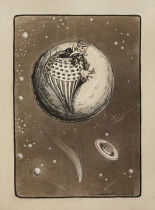 Uncle Sam depicted as the man on the moon. (1904) — size preview