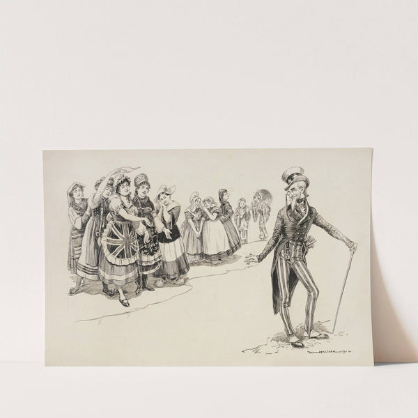 Uncle Sam is admired by ladies representing several countries (1902) by William Henry Walker