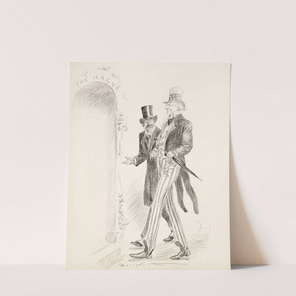 Uncle Sam is ushered into The Hague. by Homer Davenport