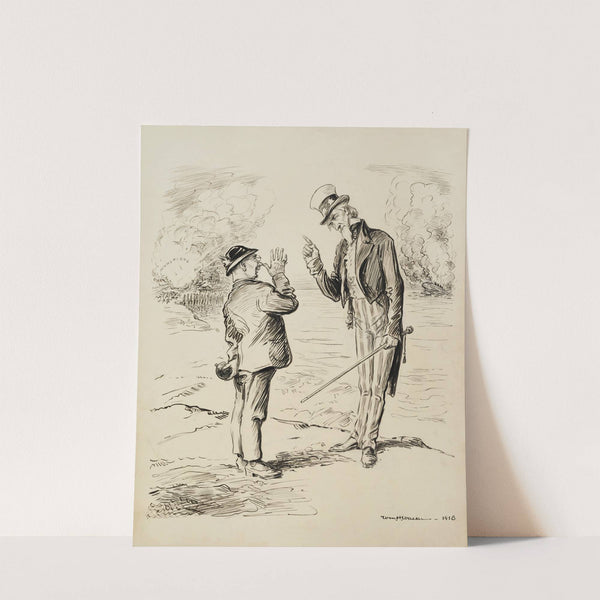 Uncle Sam; Naughty! Naughty! If I catch you again blowing up munitions plants and putting bombs on ships I shall fine you a dollar (1918) by William Henry Walker