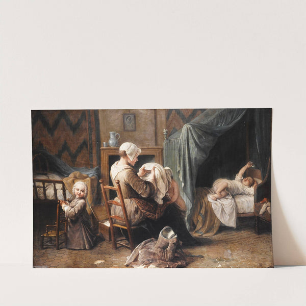 Une chambre où une servante habille des enfants by Pierre Louis Dumesnil the Younger