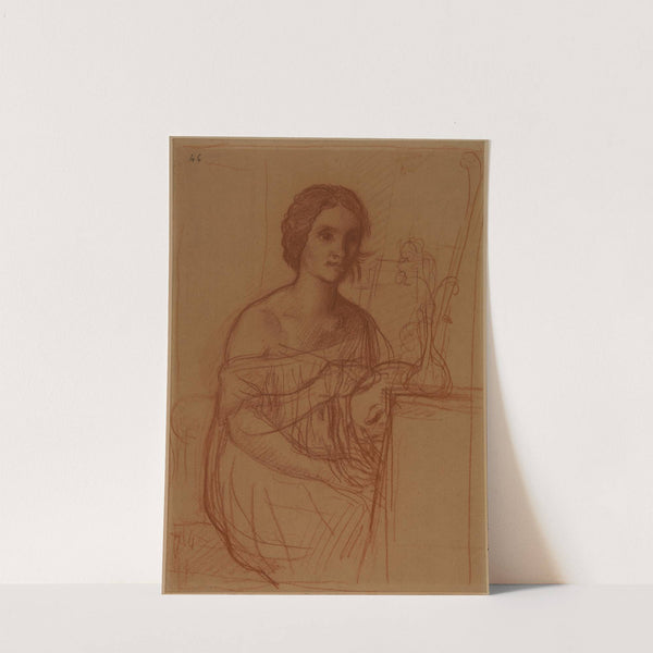 Une femme assise, peignant un vase by Pierre Puvis de Chavannes