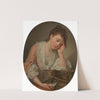 Une jeune fille qui pleure la mort de son oiseau (A girl weeping over her dead bird) by Jean-Baptiste Greuze