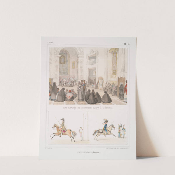 Une matinée du mercredi saint, à l'église; Cavalhadas (tournois) by Jean Baptiste Debret