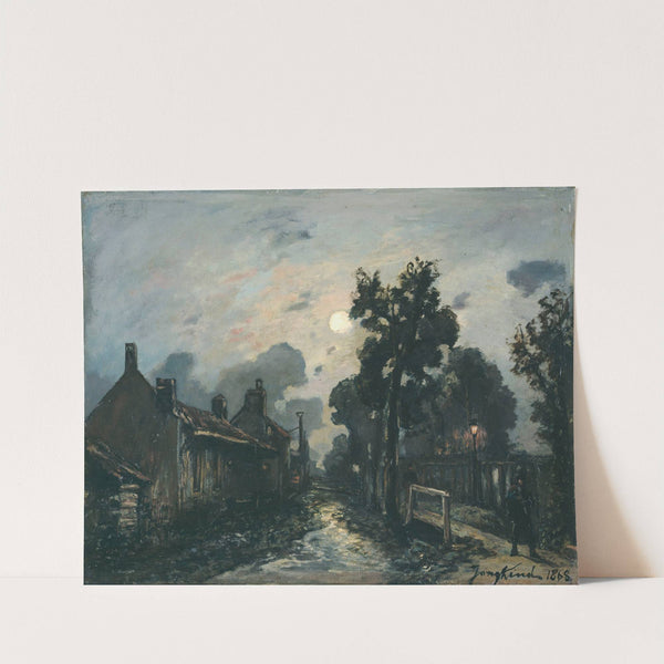 Une rue à Delft, le soir (1868) by Johan Barthold Jongkind