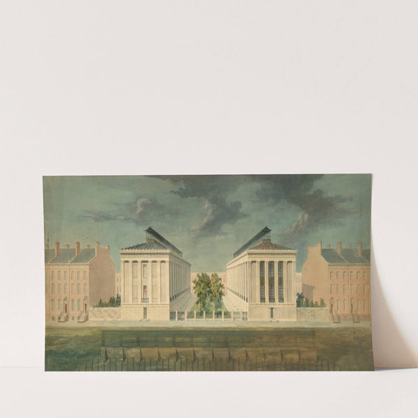 Unexecuted Design for Cross-Block Terrace Development (perspective) (ca. 1831) by Alexander Jackson Davis