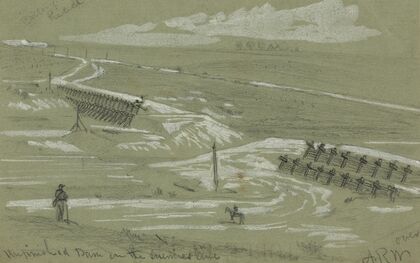 Unfinished dam on the enemies line