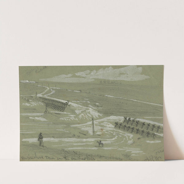 Unfinished dam on the enemies line (1860-1865) by Alfred Rudolph Waud