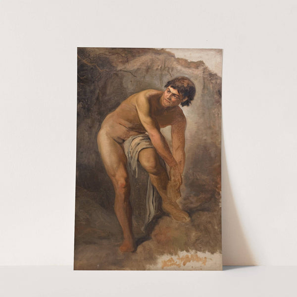 Ung italiensk mandsfigur i klippelandskab by Ludvig Abelin Schou