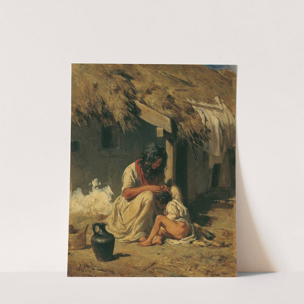 Ungarische Dorfidylle (1850-1860) by August von Pettenkofen