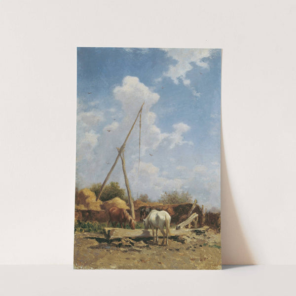 Ungarische Pferdetränke (1860-1870) by August von Pettenkofen