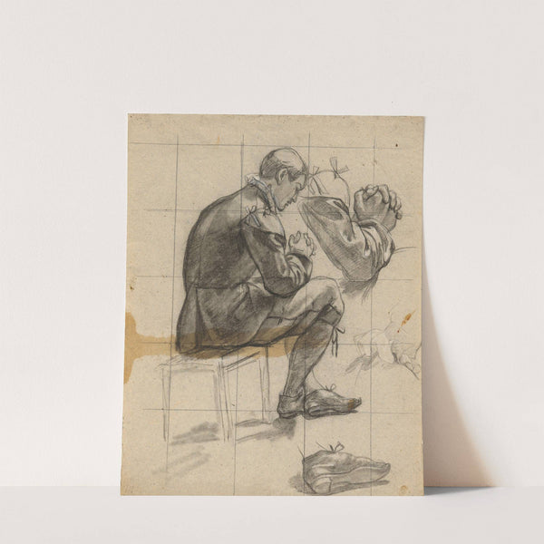 Unidentified figure, sketch for Signing of the Compact in the Cabin of the Mayflower by Edwin White