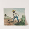 Unidentified Illustration of a Man Hoeing a Garden (recto); Three Figure Studies (verso) (1868) by Edwin Austin Abbey
