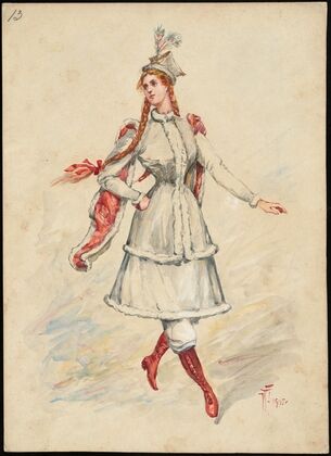 Unidentified Italian opera costume design plate 13