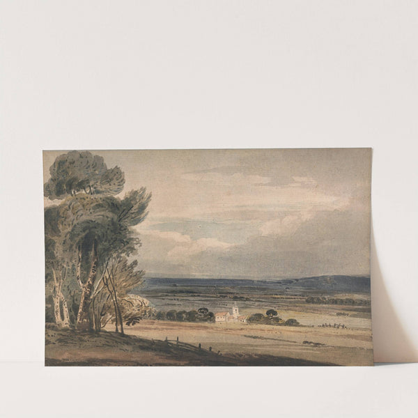 Unidentified Landscape: Trees with Church by William Pearson