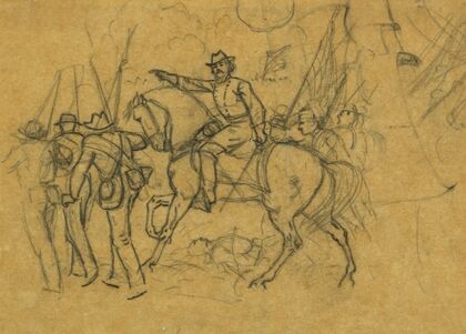 Unidentified officer directing his men