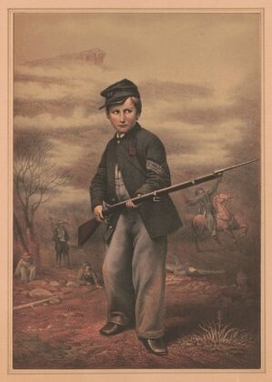 Union drummer boy John Clem at Point Lookout, Tennessee (1863-1880)