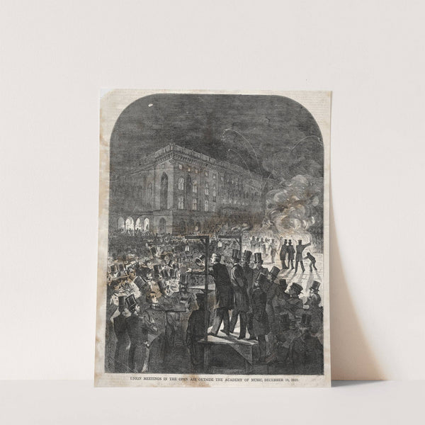 Union Meeting in the Open Air Outside the Academy of Music (1859) by Winslow Homer