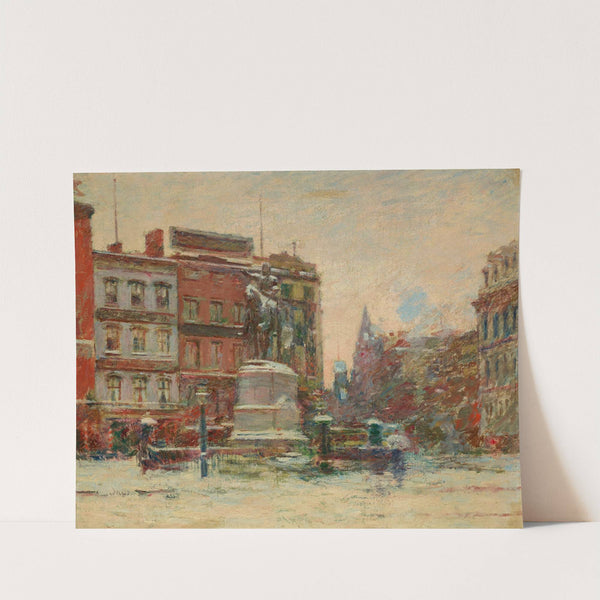 Union Square, Winter (Washington Monument) by Theodore Robinson