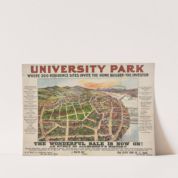 University Park where 300 residence sites invite the home builder (1895) by Strobridge & Co. Lith.