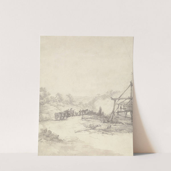 Unloading Pit Props at Coalbrookdale by Thomas Hearne