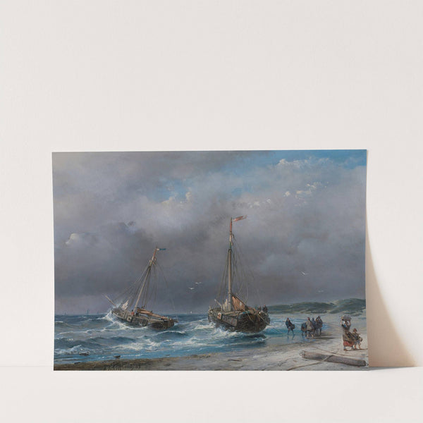 Unloading the catch (1853) by Andreas Schelfhout