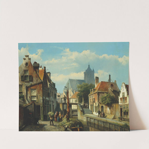 Unloading the hay barge by Willem Koekkoek