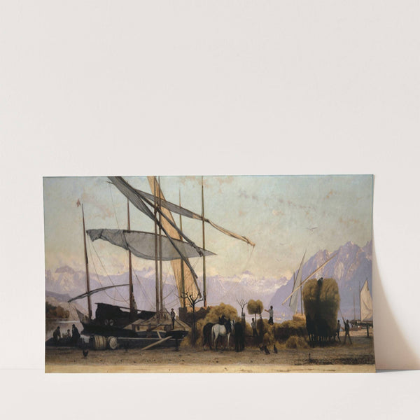 Unloading The Hay In Ouchy (1867) by François Bocion