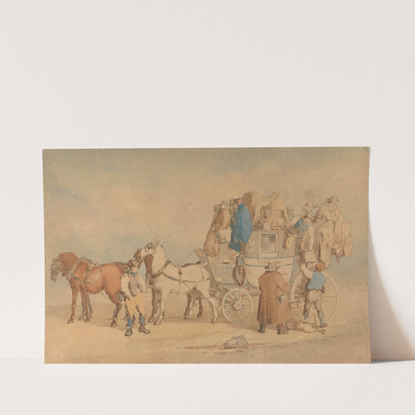 Unloading the Luggage From The Exeter Coach by Charles Cooper Henderson