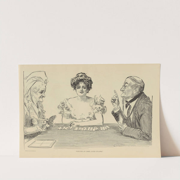 Unlucky at cards, lucky in love (1900-1905) by Charles Dana Gibson