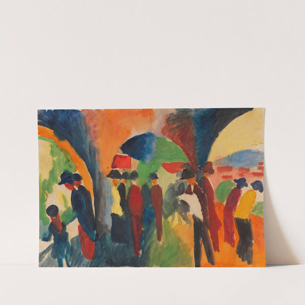 Unter den Lauben von Thun (Ein Spaziergängermotiv) (1913) by August Macke