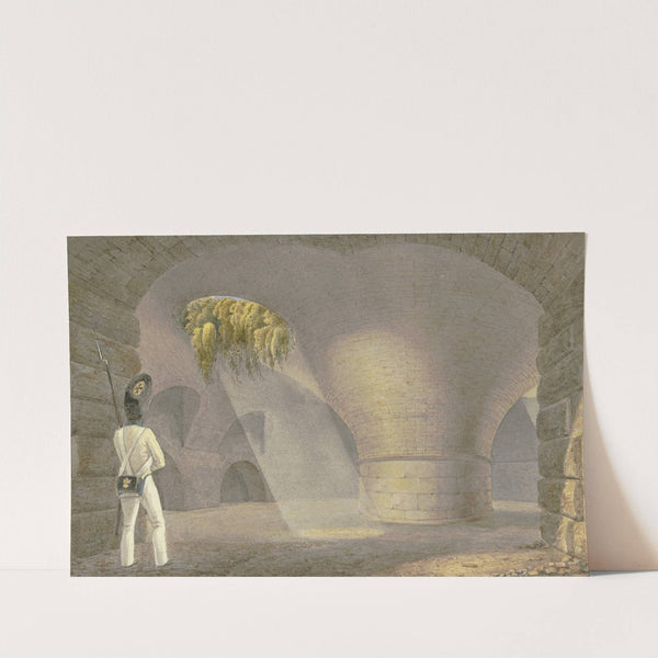 Unterirdisches Gewölbe mit Wachposten by Georg Von Krieg