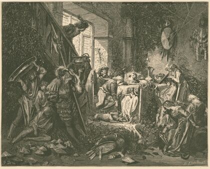 Until he reached the grandest room of all, the banquet-hall (1865)