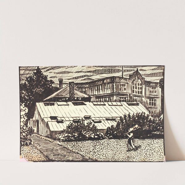 Untitled (Figure and Buildings) by Henry Lyman Saÿen