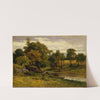 Untitled (landscape, boat moored near stream, man walking in foreground) by Edward Mitchell Bannister