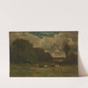 Untitled (landscape with cows and trees) by Edward Mitchell Bannister