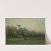 Untitled (landscape with man plowing fields) by Edward Mitchell Bannister