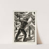 Untitled (man cutting down tree) by Arnold Wiltz