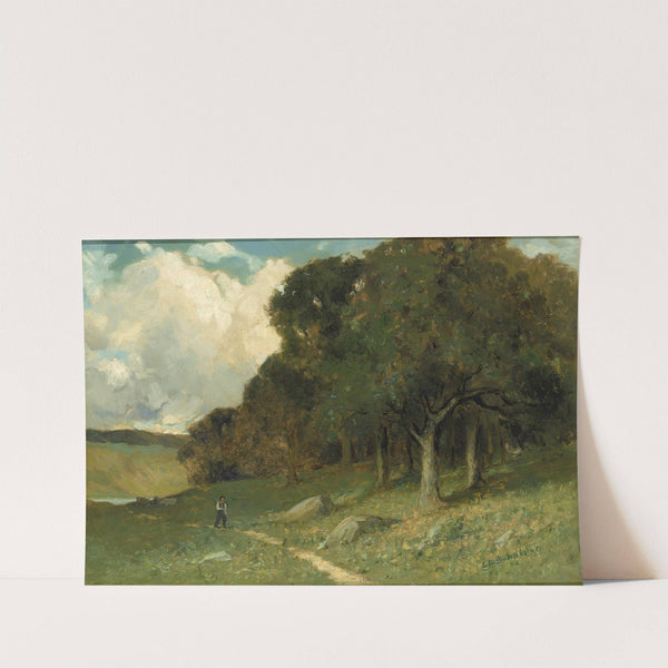 Untitled (man on path with trees in background) by Edward Mitchell Bannister
