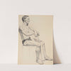 Untitled (Man sitting holding a cricket bat) by Elizabeth Berry