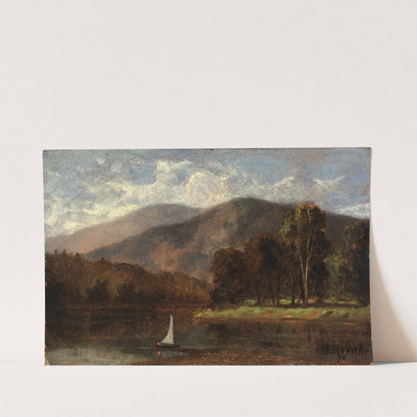 Untitled (sailboat in river) by Edward Mitchell Bannister