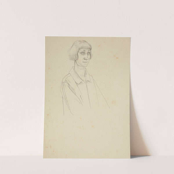 Untitled (study of woman with bobbed hair) - preparatory drawing for 'The marriage at Cana' by Winifred Knights