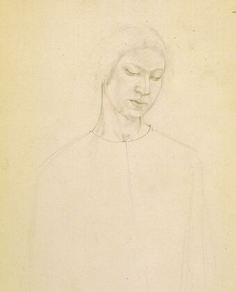 Untitled (study of woman’s face) – preparatory drawing for ‘The marriage at Cana’