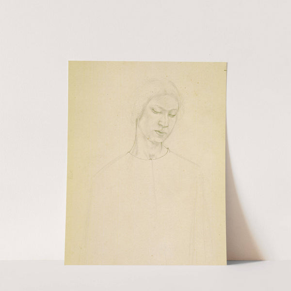 Untitled (study of woman's face) - preparatory drawing for 'The marriage at Cana' by Winifred Knights