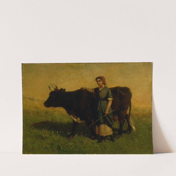 Untitled (woman walking with cow) by Edward Mitchell Bannister