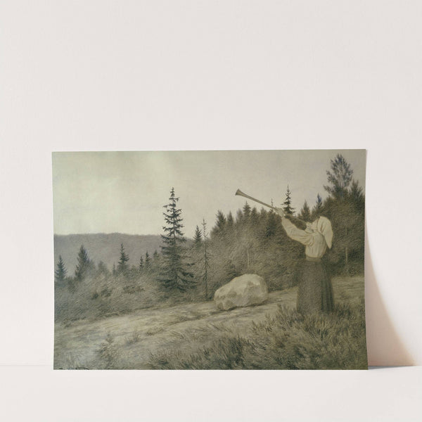 Up Under The Mountain Sounds A Woodwind Instrument by Theodor Kittelsen