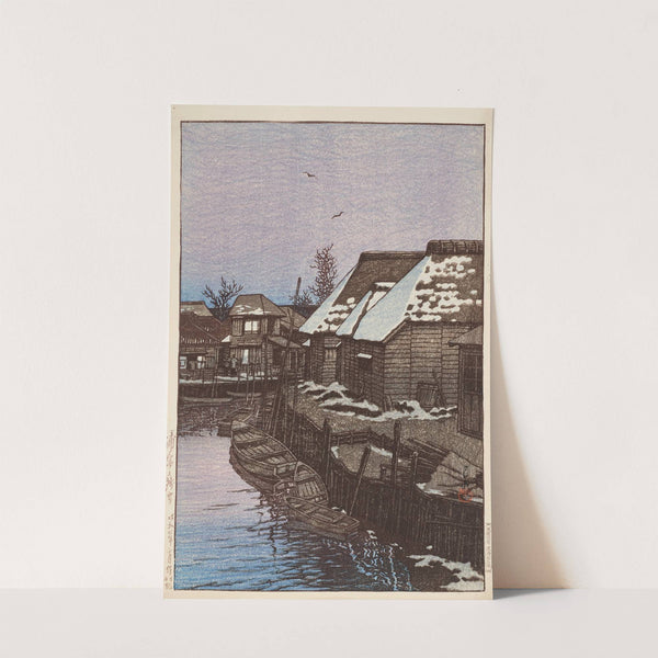 Urayasu no zansetsu (Lingering snow at Urayasu) (1932) by Kawase Hasui