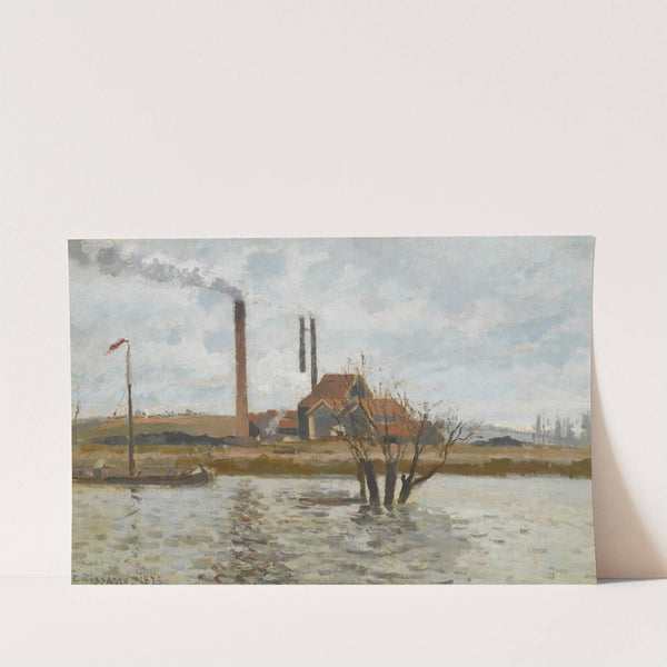 Usine À Saint-Ouen-L’aumône, La Crue De L’oise (1873) by Camille Pissarro