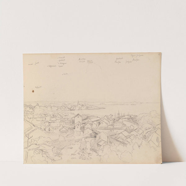 Utsikt over Larvik by Hans Gude
